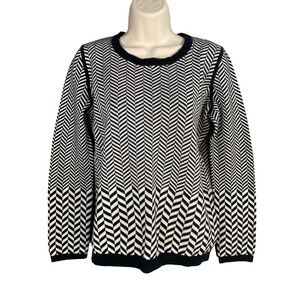 Banana Republic Chevron Knit Sweater Womens Medium Old Money Luxury Office